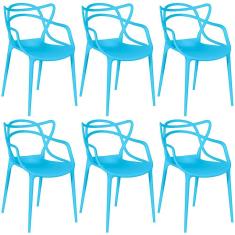 Kit 6 Cadeiras Allegra - Azul