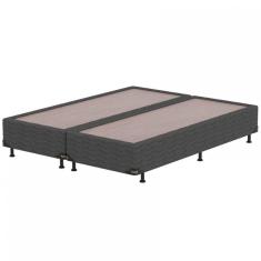 Base Box King Size Probel Village Com Revestimento Em Tecido Poliéster 38x193x203cm Preto