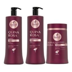 Kit Haskell Quina Rosa Shampoo Condicionador Mascara 1l/1kg