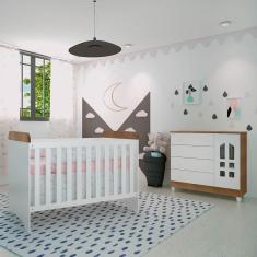 Quarto De Bebê Selena Berço 3 Em 1 Gabrielle Cômoda Branco