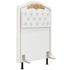 Cabeceira Cama Box Solteiro 90Cm Corano Branco