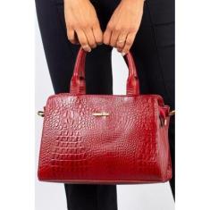 Bolsa de couro croco estruturada Emili-Feminino