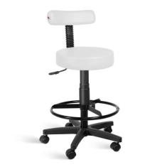 Cadeira Mocho Alto Estética Giratória Com Rodízios - Ideaflex, Branco