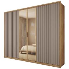 Guarda Roupa Casal Turium C01 6 Portas de Bater 4 Gavetas MDP-MDF Buriti-Fendi Mpozenato