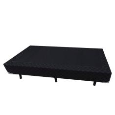 Cama Box Solteiro Acolchões Poliéster Preto 40x88x188