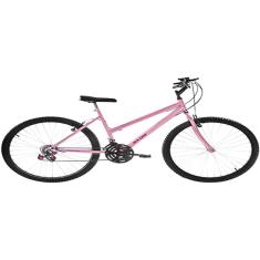 Bicicleta de Passeio Ultra Bikes Esporte Aro 26 Reforçada Freio V-Brake – 18 Marchas Feminina Rosa Bebê