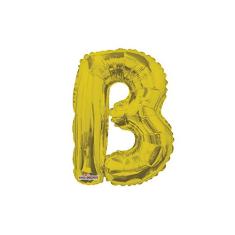 Regina 106984.5, Balão Metalizado Mini Shape Letra B Pack, Dourado