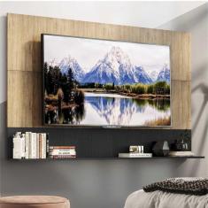 Painel TV 65&quot; com Prateleira Amsterdã Up Multimóveis Rustic/Preto