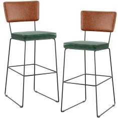 Kit 02 Banquetas Altas Camel Facto Verde Musgo