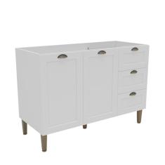 Armário Balcão de Cozinha 120cm com 2 Portas e 3 Gavetas 2324 Provençal Branco