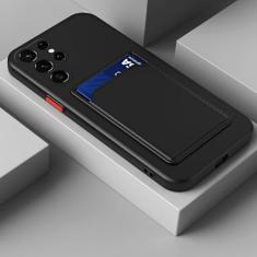 Porta-bolsas com compartimento para cartão Capas de telefone tipo carteira de silicone macio para Samsung Galaxy S23 S22 S21 Ultra S20 FE A53 A52 A13 A12 A51 A71 Capa, preta, para Samsung S22