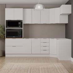 Cozinha Modulada 7 Peças sem Tampo com Rodapé Ipanema Cabecasa Madeiramadeira Branco