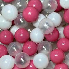 Kit 50 Bolinhas de Piscina 3 Cores C/ Branco Transparente - Diogo Toys