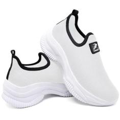 Tenis Feminino Esportivo Confortavel e Macio Novidade - REF, Branco, 3