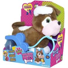 Cachorrinho de Pelúcia Walking Petz Bulldog - Multikids