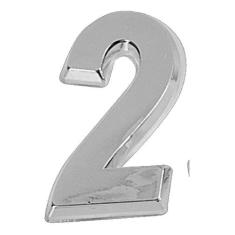 Número 2 De Residencia E Casa Brilhante 14cm De Altura - MetalCromo
