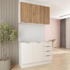 Cozinha Modulada 2 Peças sem Tampo com Rodapé 1 Aéreo e 1 Balcão Ipane