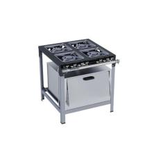 Fogão Industrial 4 bocas Duplas 30X30 com Forno Luxo Metalmaq
