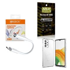Capinha Samsung A33 + Adaptador P2 Para Tipo C + Película 3D