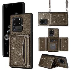 Furiet Capa carteira para Samsung Galaxy S20 Ultra 5G com alça de ombro, 6 compartimentos para cartões, bolsa flip fina e fina, suporte para cartão de crédito, capa para celular para S20ultra 20S S 20