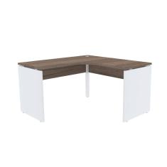 Mesa Em L P/ Escritório 135X135 Pandin P25 - Walnut/Branco