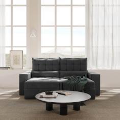 Sofá Retrátil e Reclinável 3 Lugares 220cm Embaúba Extra Cabecasa Madeiramadeira Cinza Diamante