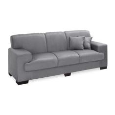 Sof  3 Lugares Manuela Suede Cinza