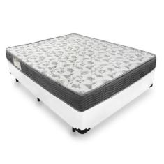 Cama Box Casal + Colchão Ortobom Iso 100 Espuma D33 138X188x60 Branco