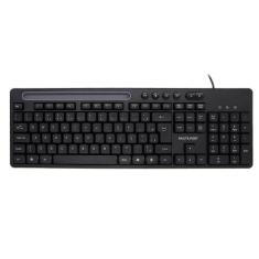 Teclado Multimídia Office USB Preto com Apoio para Smartphone - TC262 