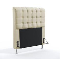 Cabeceira Dama 90 Solteiro Sued Bege Aradecor