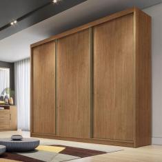 Guarda Roupa Budapest 3 Portas 6 Gavetas Clic Móveis, Cumaru