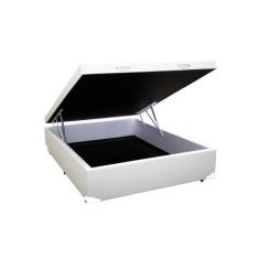Cama Box Baú Casal Colchão Espuma D33 Bordado + Box Sintético Branco 6