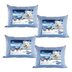 Kit com 4 Travesseiros Frostygel - Alto 17cm - Fibrasca