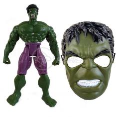 Boneco 25Cm Action Figure Incrivel Hulk + Mascara 16Cm