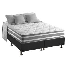 Cama Box Queen: Colchão Molas Ensacadas Anjos Masterpocket Duo Sono+ Base Crc Suede Gray(158X198)
