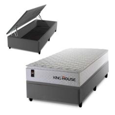 Conjunto Box Baú New Moon Branco 96x203x73 c/ Molas Ensacadas - King H