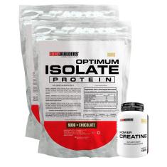 Kit 2x Optimum Isolate Whey Protein 900g + Creatina 100g - Bodybuilders-Unissex