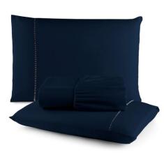 Jogo De Lençol King 3 Peças 400 Fios Ponto Palito Cores - Oficina dos 