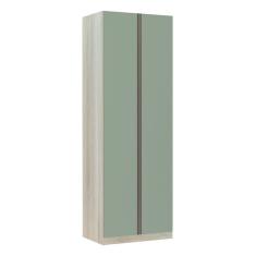 Guarda Roupa Solteiro Prime Plus 2 Portas MDP Legno Crema com Verde Jade Luciane