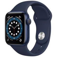Apple Watch Series 6 GPS, 40mm, Caixa Azul de Alumínio com Pulseira Esportiva Marinho-Escuro