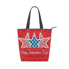 Bolsa de ombro feminina ALAZA Happy Independence Day American Stars