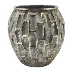 VASO DE METAL PRATA 33,5CM X 33,5CM X 32,5CM