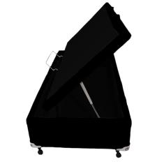 Cama Box Baú Castor Solteiro Corano Preto 100x200x35cm