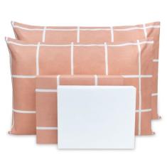 Jogo de Lençol Queen 6 pçs Estampado Percal Flex 400 Fios Toque Macio 