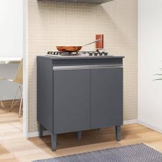 Balcão De Cozinha 2 Portas Cambrigde Cinza Fosco