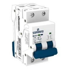 Mini Disjuntor 6kA 2 Polos Padrão Copel 50A Soprano, Branco-Azul