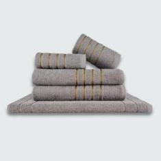 Jogo De Toalha 5 Peças Coleção Montreal 100% Algodão Cinza - Toalhas B