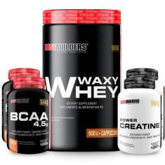 Kit Whey Protein Waxy Whey Pote 900g 2x BCAA 100g 2x Power Creatina 10