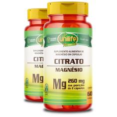 Kit 2 Magnésio Citrato Unilife 60 cápsulas