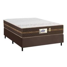 Cama Box Casal Colchão Molas Flora Marrom 138x188x60cm - GAZIN COLCHÕE